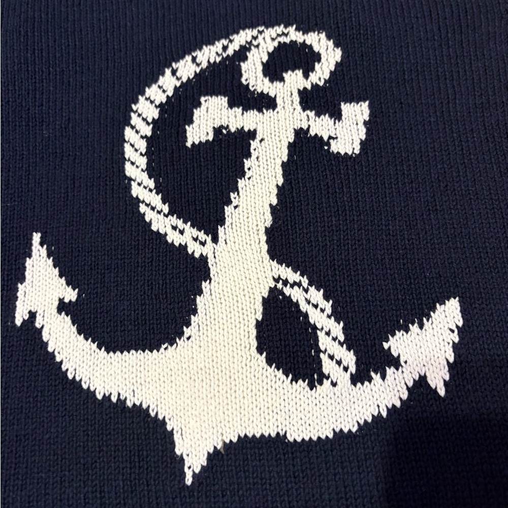 J. Jill Navy Anchor Cardigan sze small beach nautical - Picture 2 of 10